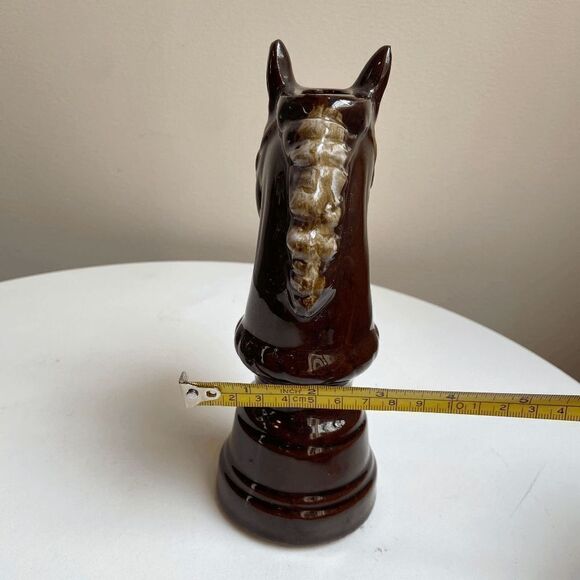Vtg Horse Table Lighter Figurine Brown Handpainted Blue Eyes Made in Japan 7" - Picture 6 of 12